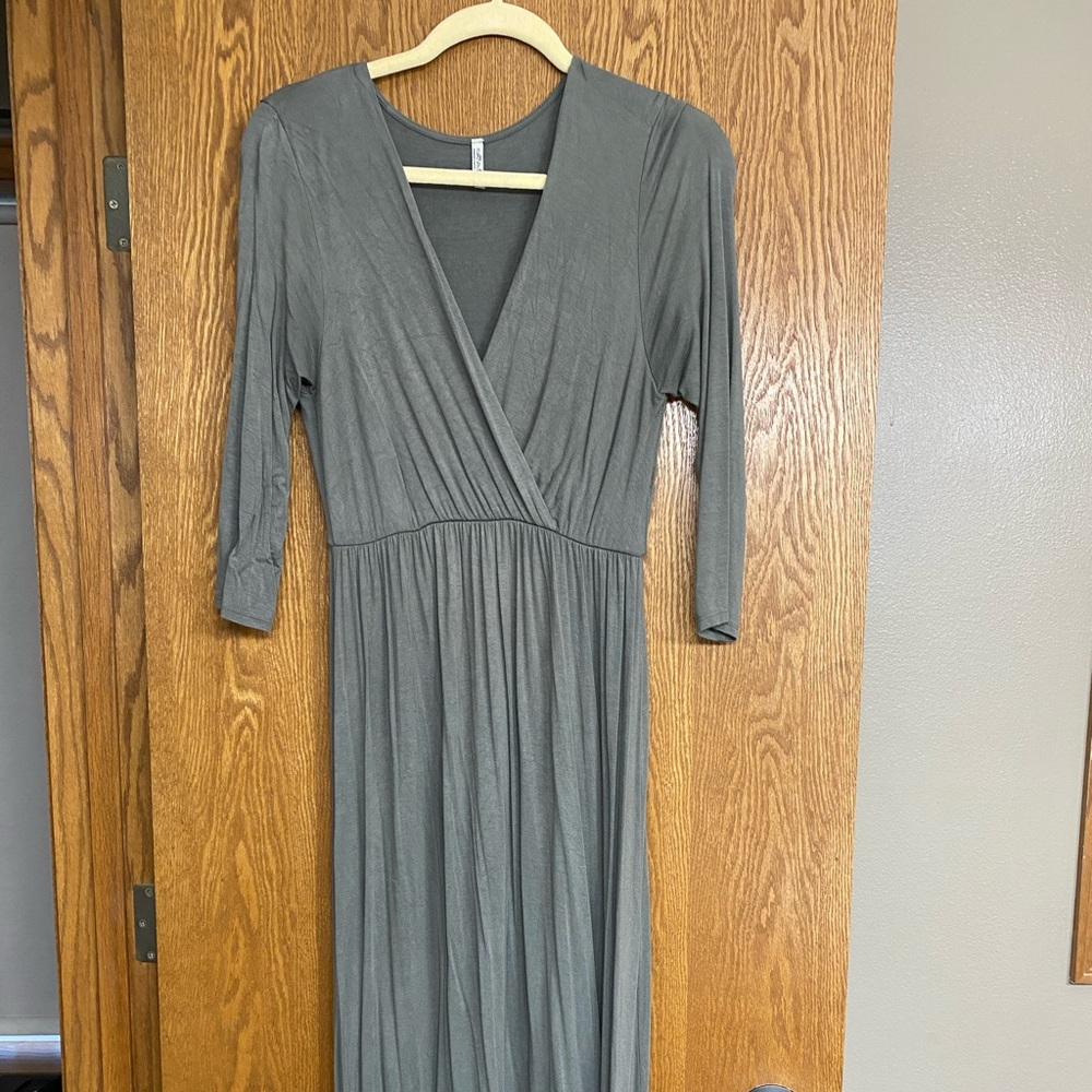 Olive green maxi dress